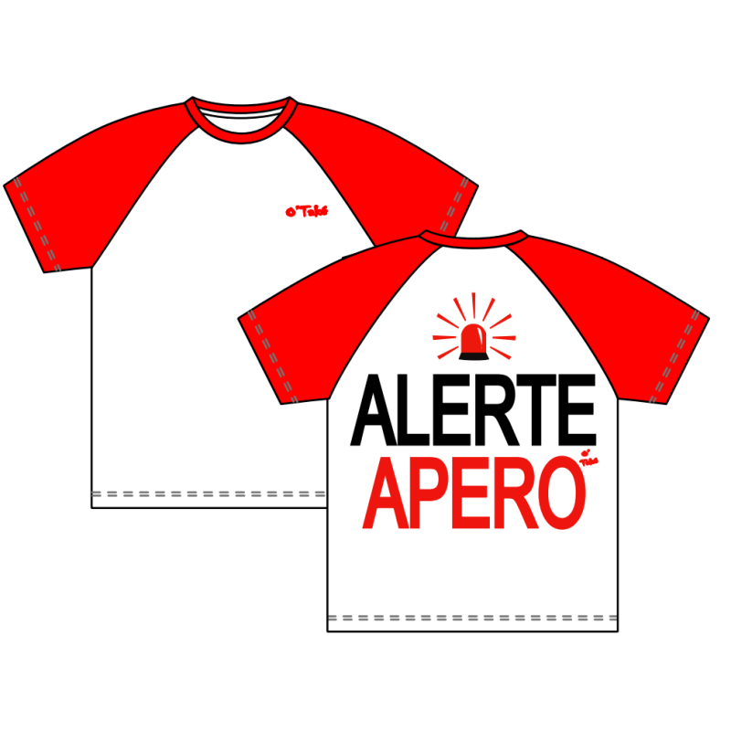 T-SHIRT HOMME BICOLORE "ALERTE APERO"