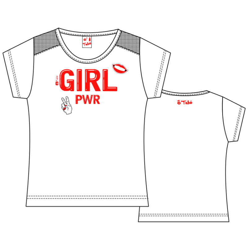 T-SHIRT RESILLE+MYLAR "GIRL POWER"