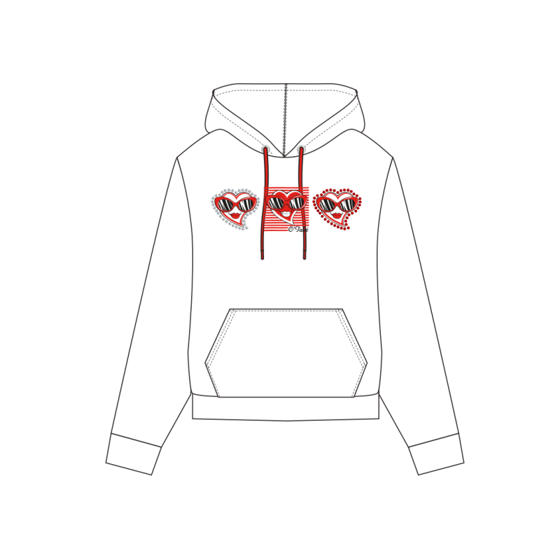 SWEAT FEMME CAPUCHE TRIO CŒUR